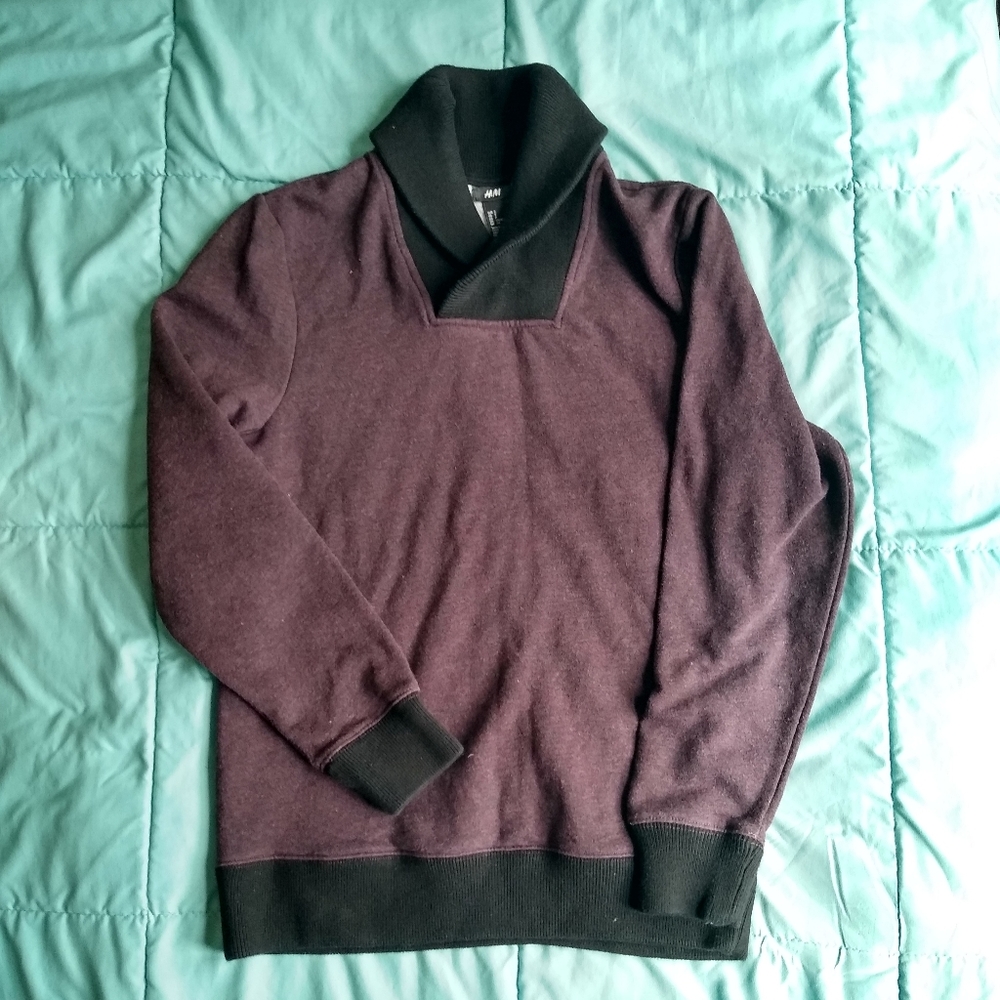 H&M Burgundy Pullover Collar Sweater (S)